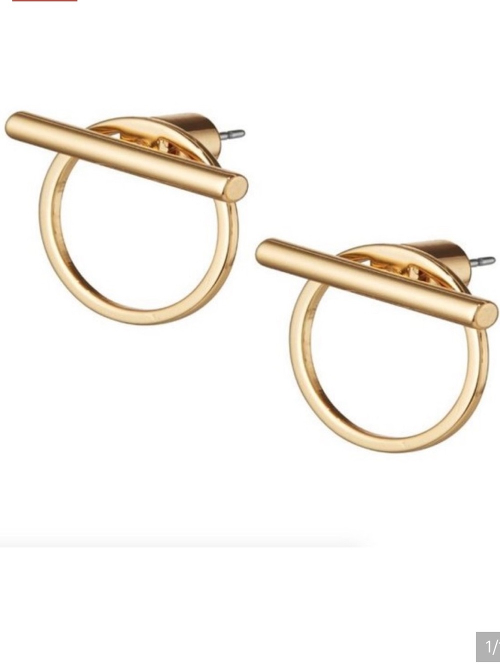 NWOT Jenny Bird Gold Bar Loop Earrings